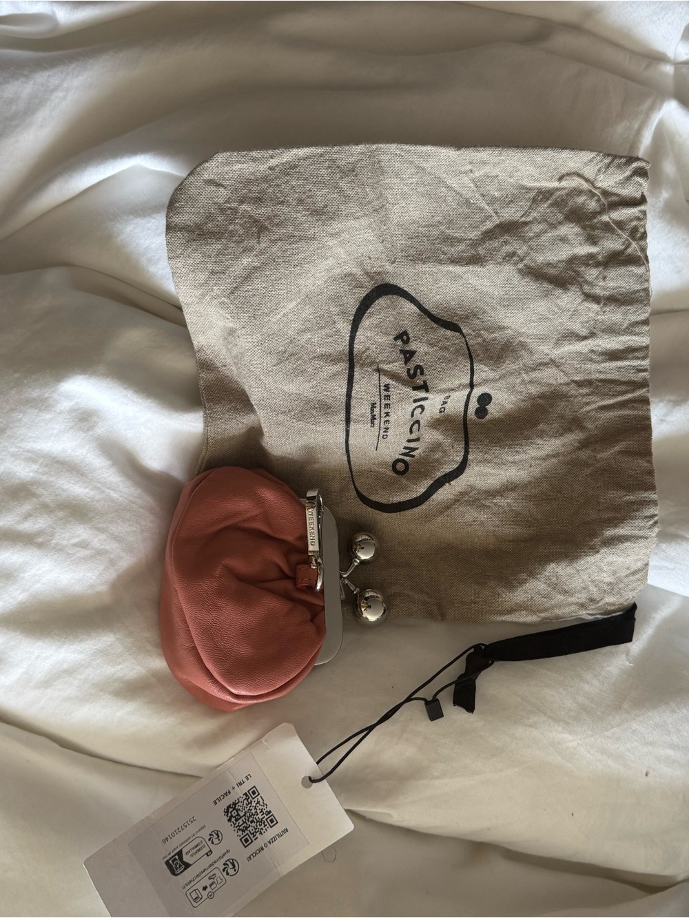Weekend Max Mara Coral Pink Mini Leather Coin Purse